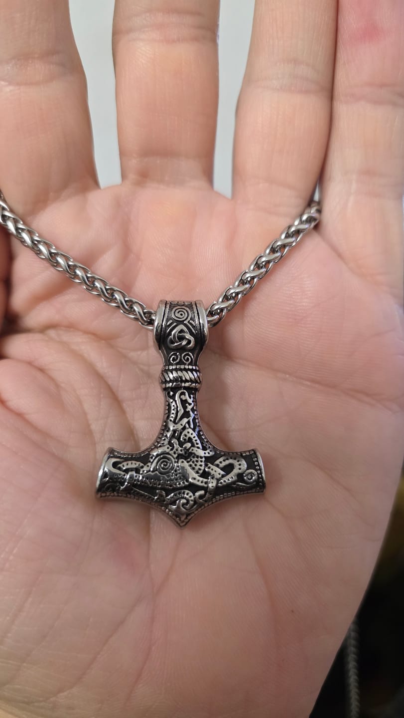 Customer photo review of Mjölnir Necklace