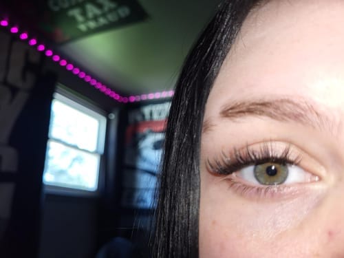 Customer photo review of Flared Glue-Free Cluster Lashes