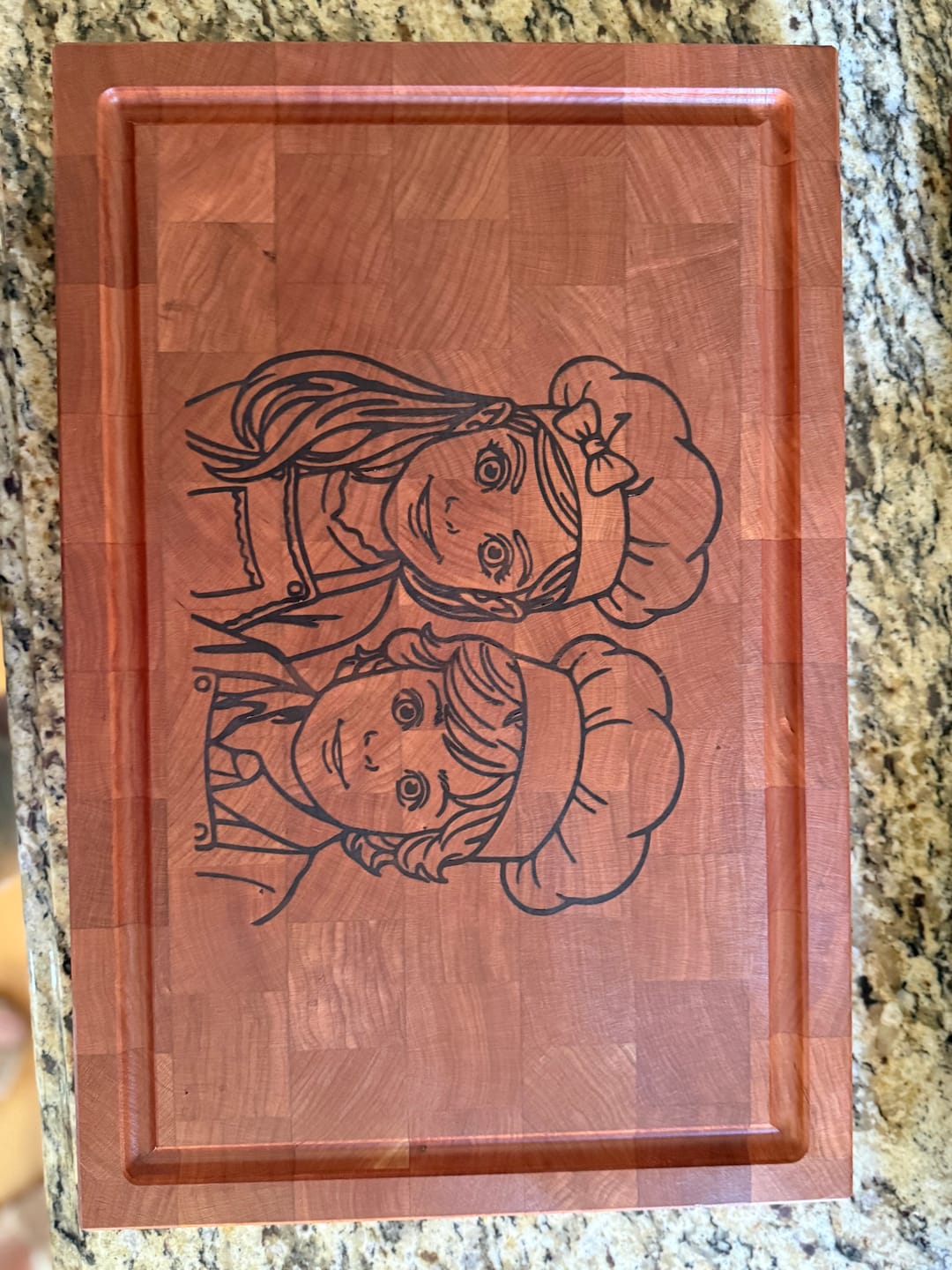 Customer photo review of Cherry End Grain Base Board (18"x12")
