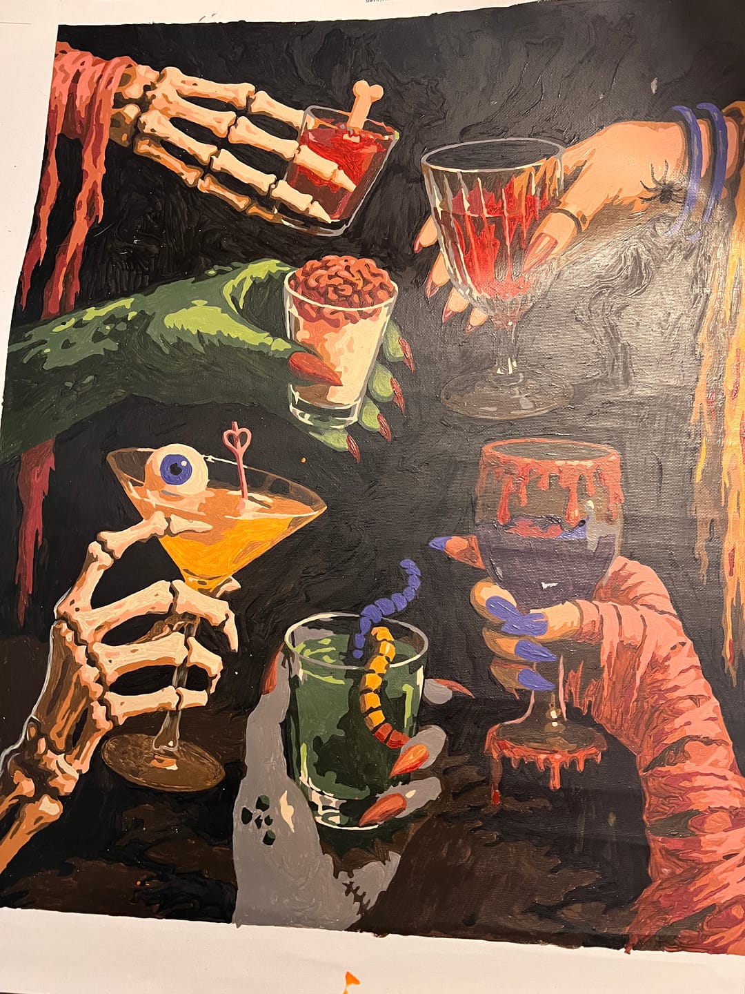 Customer photo review of Monster Happy Hour | Paint by Number