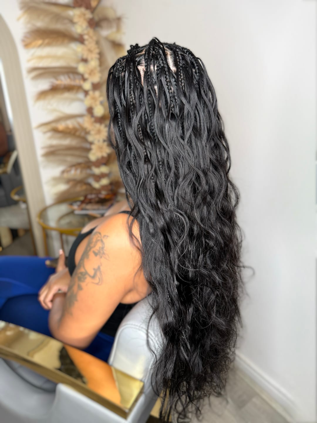 Customer photo review of Body Wave Crochet Hair for Brushable Miracle Knots