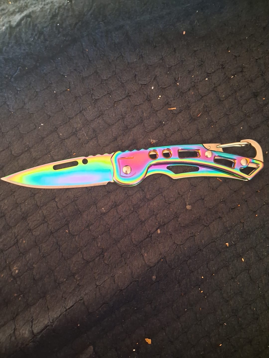 Customer photo review of DefendGear Prismforge Rainbow Folding EDC Knife