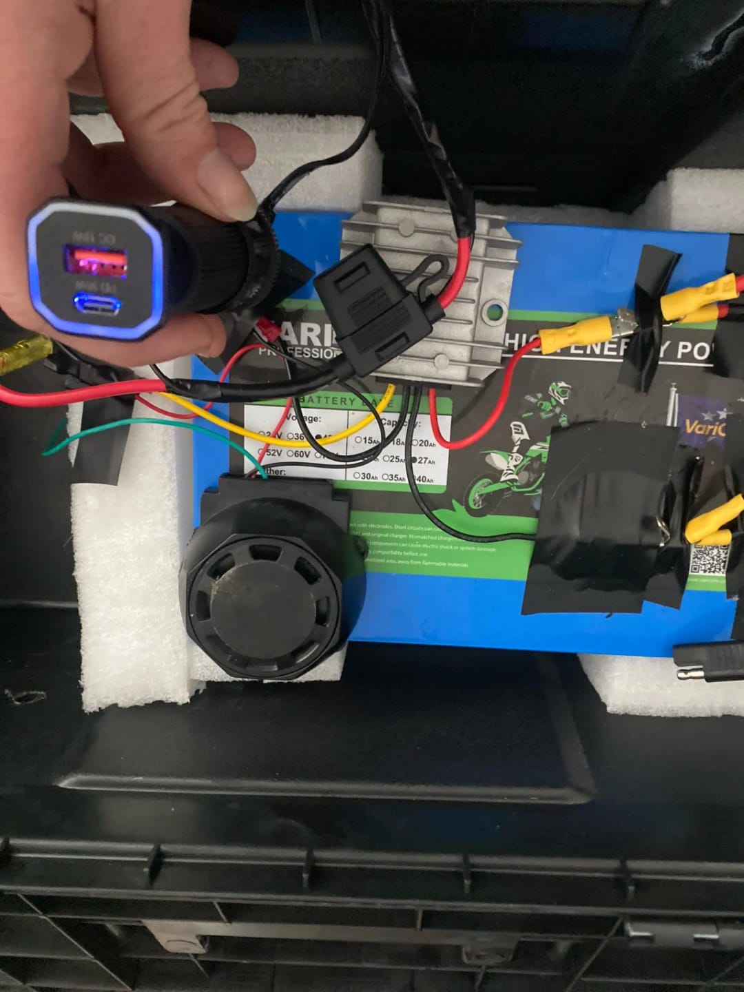 Customer photo review of 36V/48V to 12V Voltage Reducer for Golf Carts, 5A to 10A