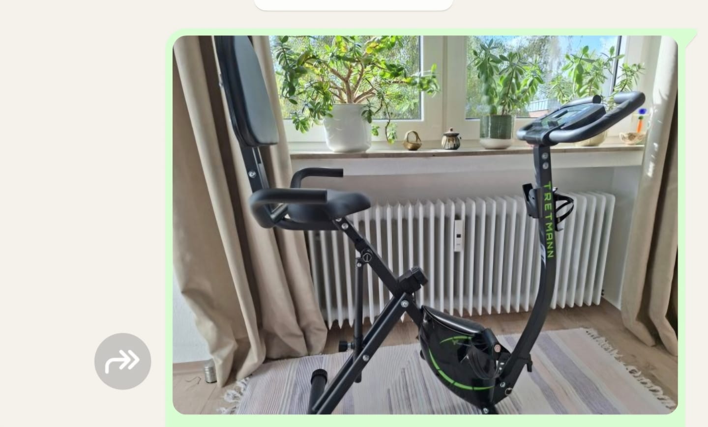 Customer photo review of Tretmann RIDE- Heimtrainer mit tiefem Einstieg