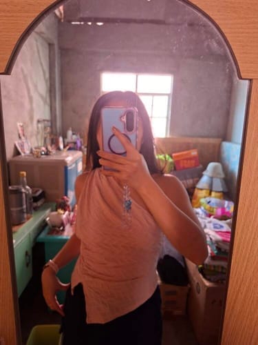 Customer photo review of Ninonine "Aria" | Textured One-Shoulder Asymmetrical Tank
