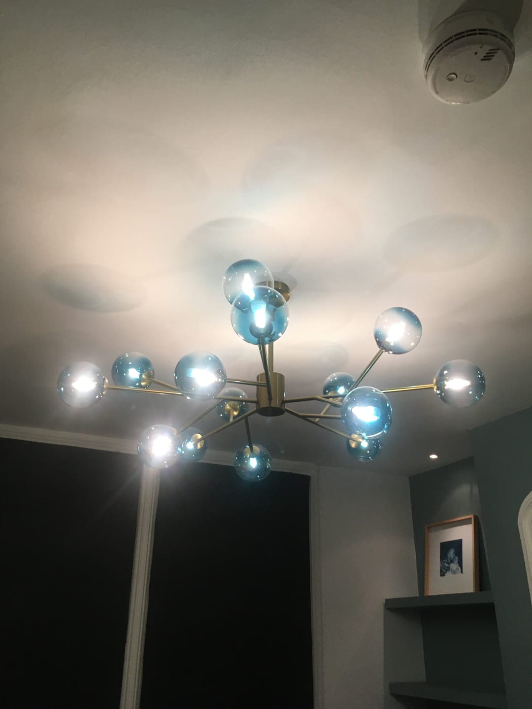 Customer photo review of 15-Light Blue Branch Sputnik Chandelier