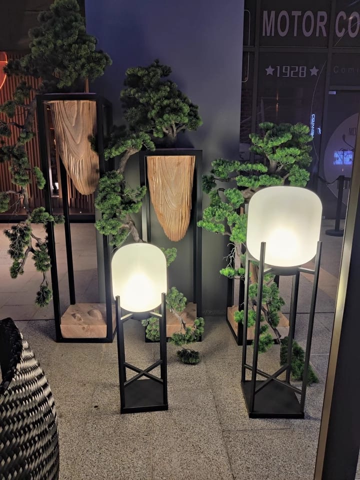 Customer photo review of Black Floor Lamp for Garden, Solar Frosted Glass Lantern, IP65