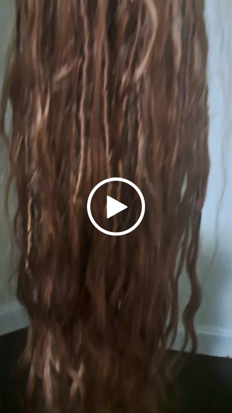 Customer video review of Pre-looped Light Auburn Human Hair Crochet Boho Locs With Body Wave Curls