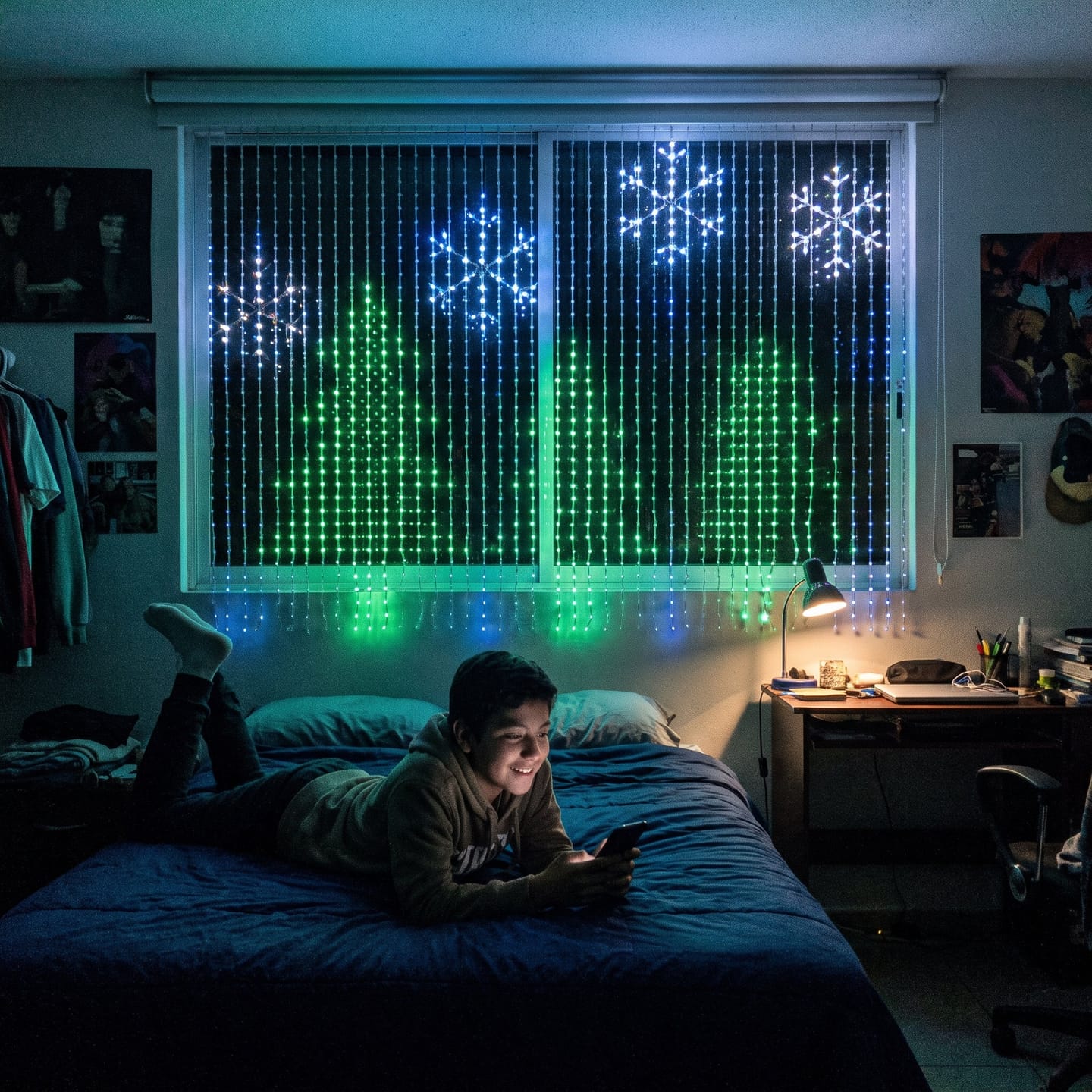 Customer photo review of Cortina de luces LED inteligente · fachadas, balcones e interior