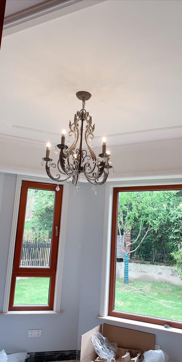 Customer photo review of White Crystal Pendant Light, Candle-Style Chandelier, 40 cm