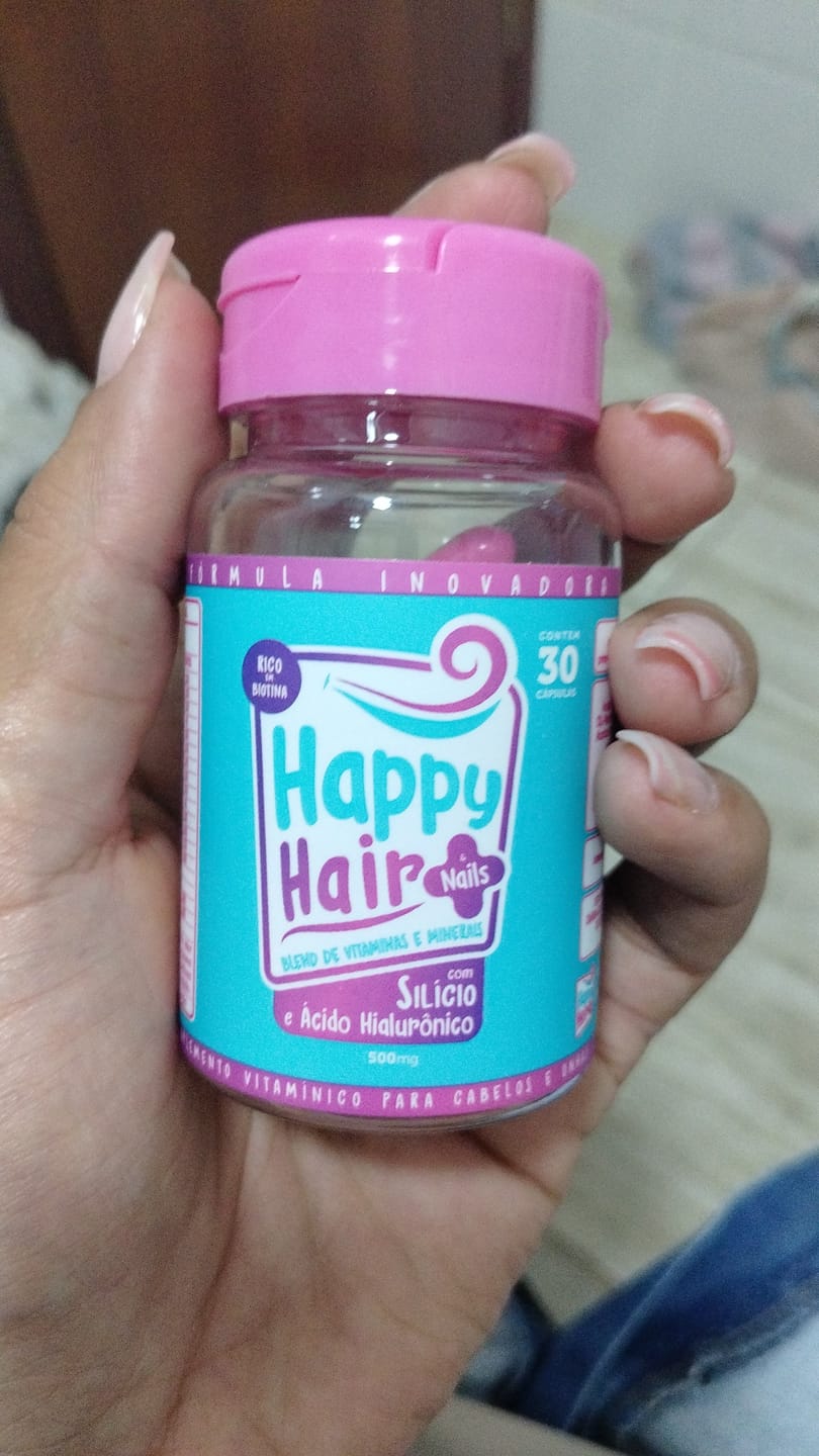 Customer photo review of Happy Hair 3 Potes + 1 Colágeno Grátis
