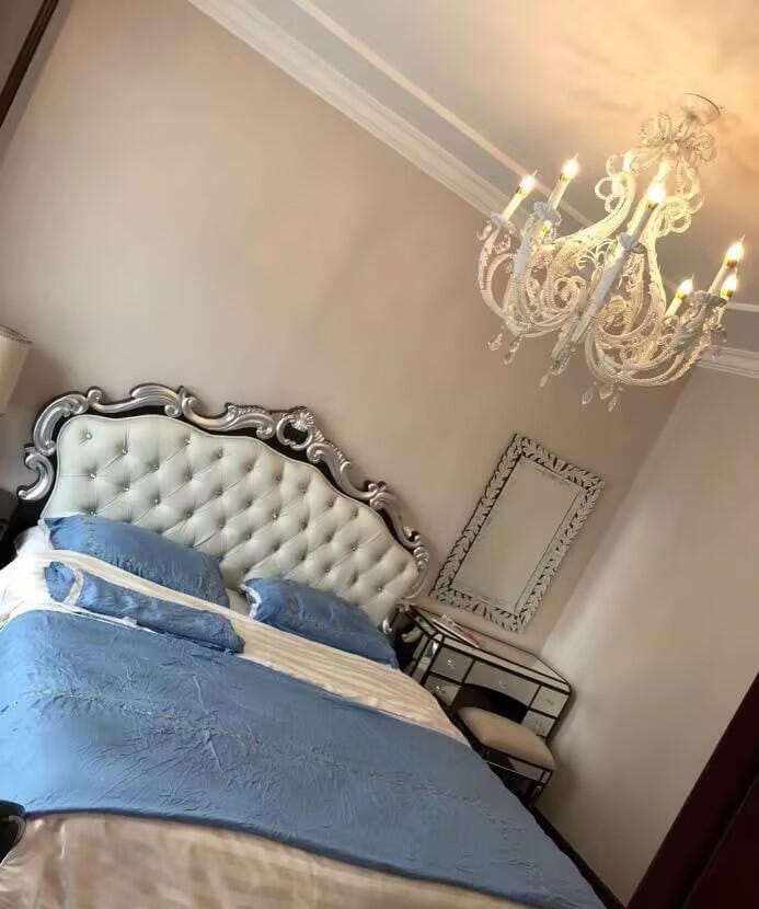 Customer photo review of White Crystal Pendant Light, Candle-Style Chandelier, 40 cm