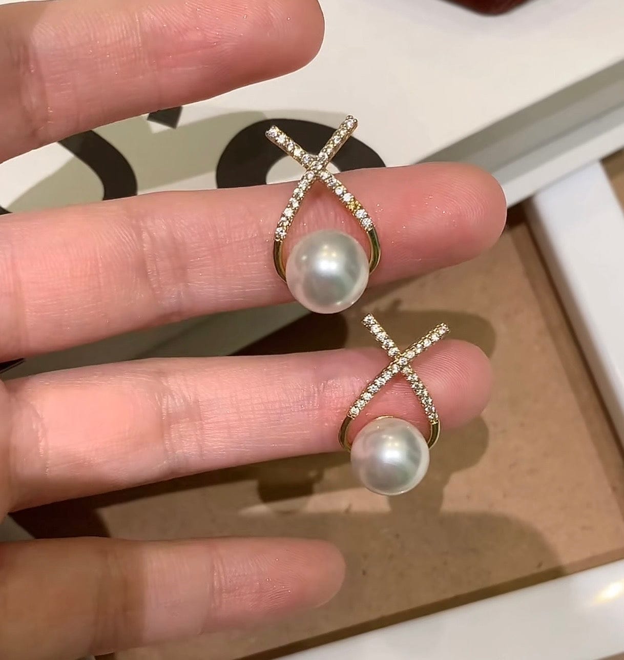 Customer photo review of Paulina Earrings