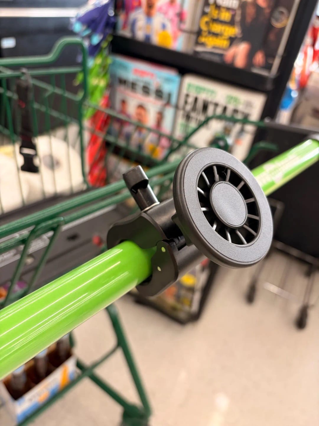 Customer photo review of Magnetic Golf Cart Phone Mount with Bar Clamp, MagSafe Compatible