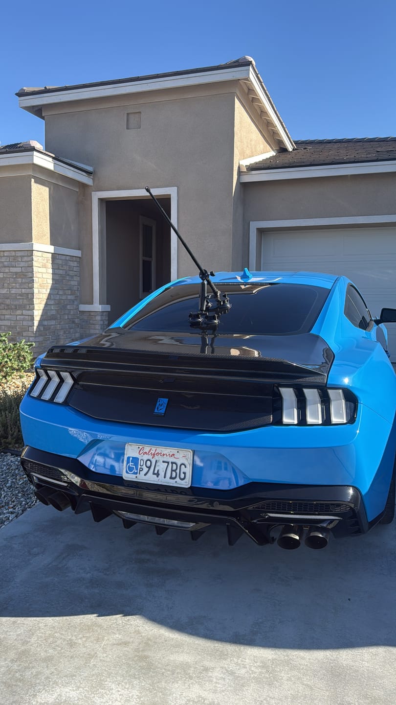 Customer photo review of 2024+ Ford Mustang Dark Horse Rear Diffuser Gloss Black Quad Tips