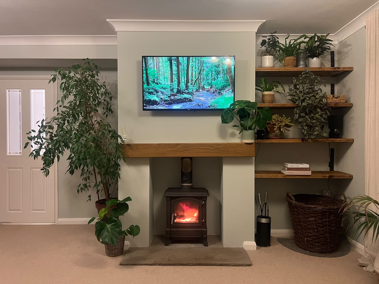 Customer photo review of Rustic Oak Fireplace Beam – Aged Mantel Beam 10cm × 15cm