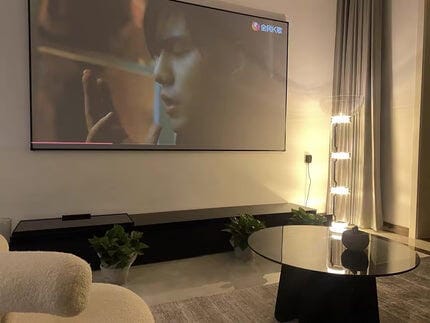 Customer photo review of Black Floor Lamp, Clear Glass Cylinders, LED, Up to 160 cm
