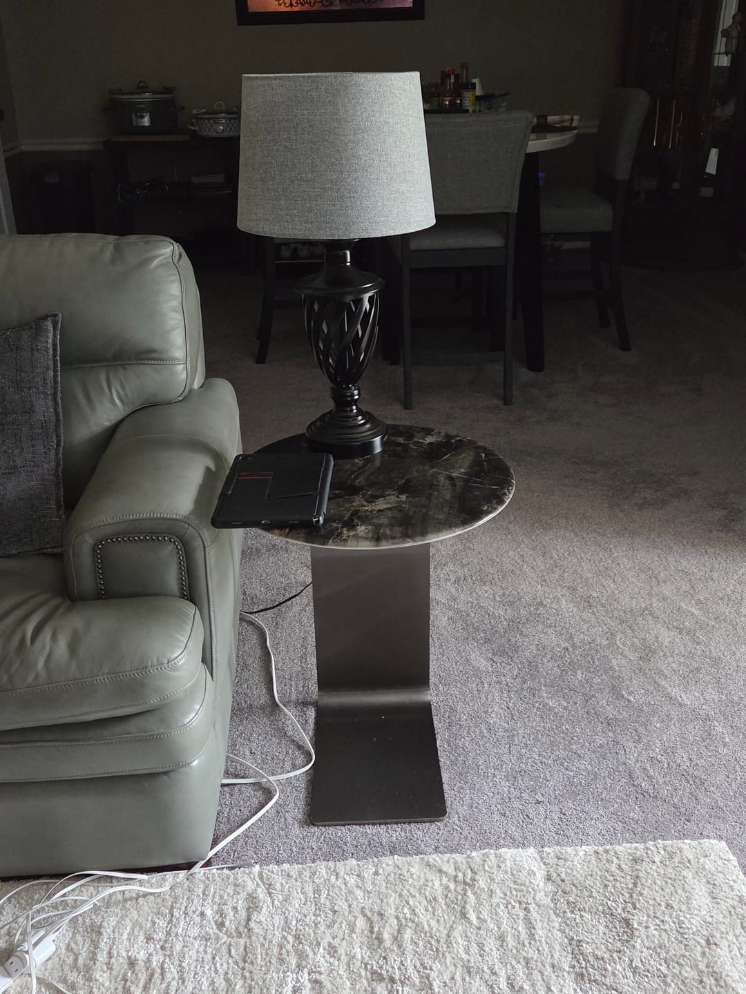 Customer photo review of Modern Marble-Top C Table Side Table with Metal Base