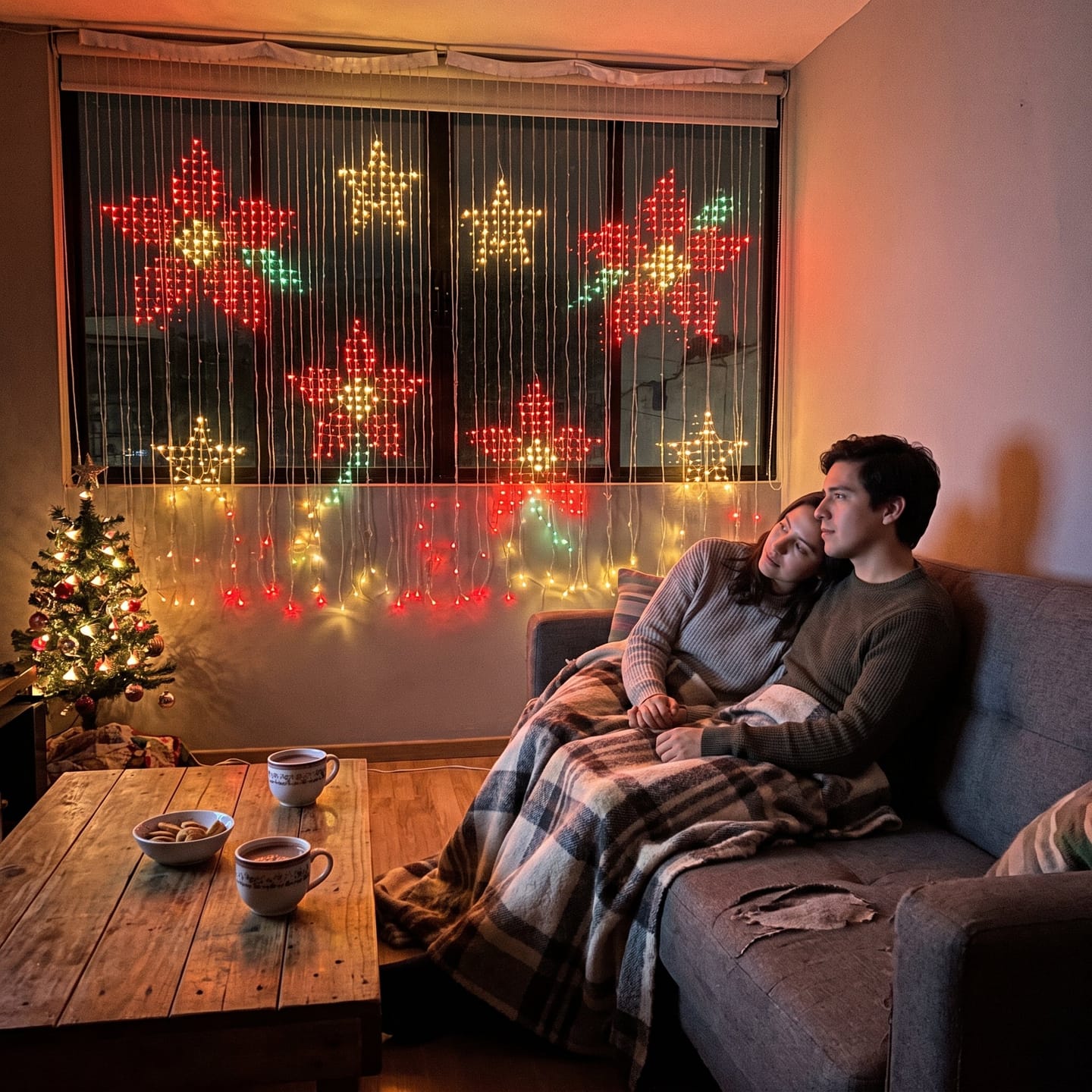 Customer photo review of Cortina de luces LED inteligente · fachadas, balcones e interior