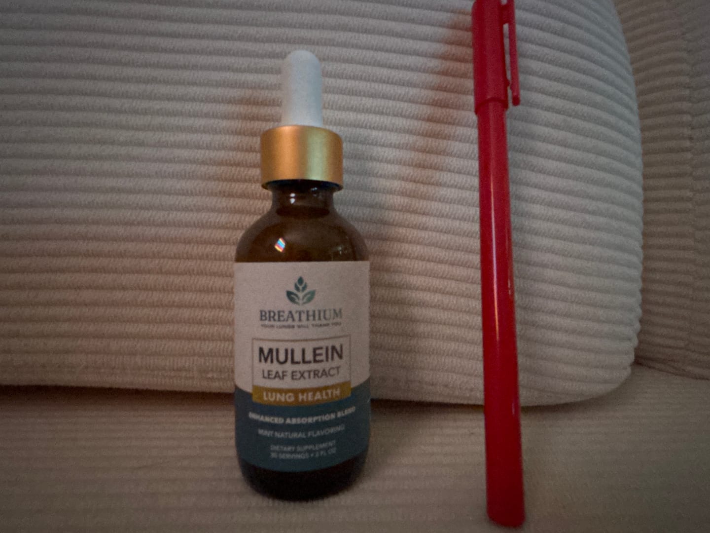 Customer photo review of Breathium Mullein Drops - Peppermint Flavor