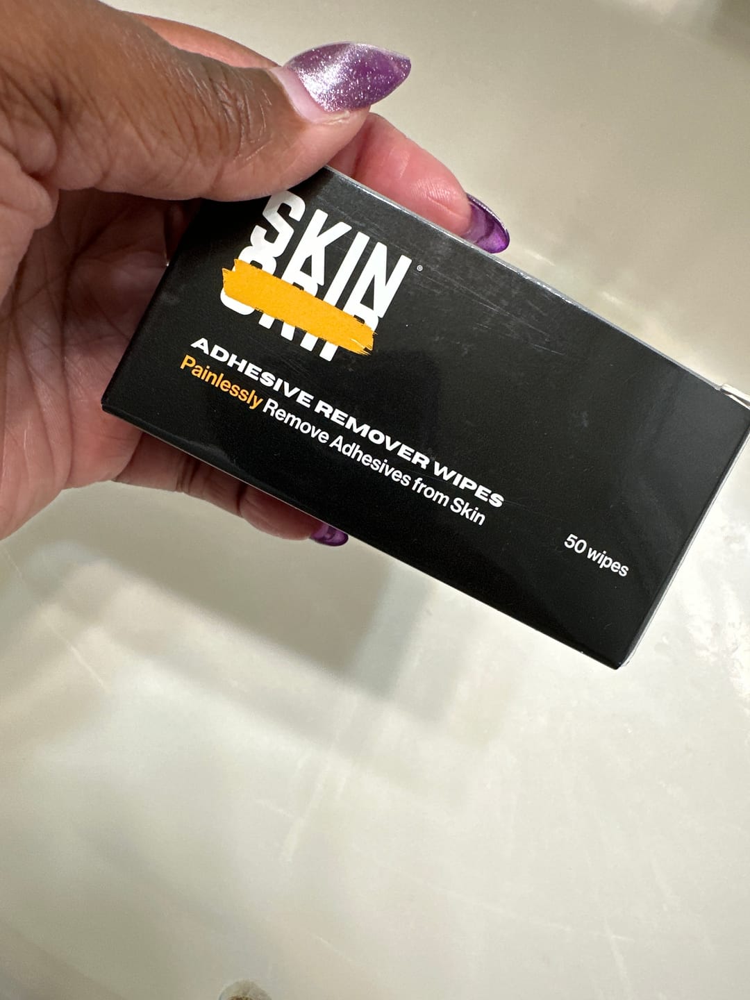 Customer photo review of Skin Grip Adhesive Remover Wipes