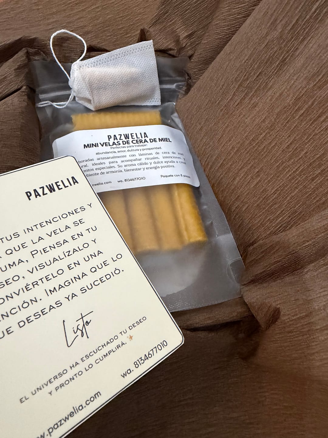 Customer photo review of Mini Velas de Cera de Abeja Pura — Para Altar, Rituales y Meditación · Paquete 8 piezas