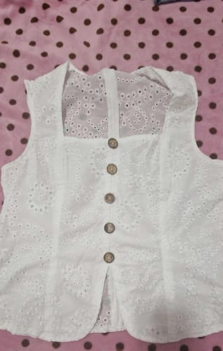 Customer photo review of Ninonine "Seraphina" | Embroidered Eyelet Square-Neck Top