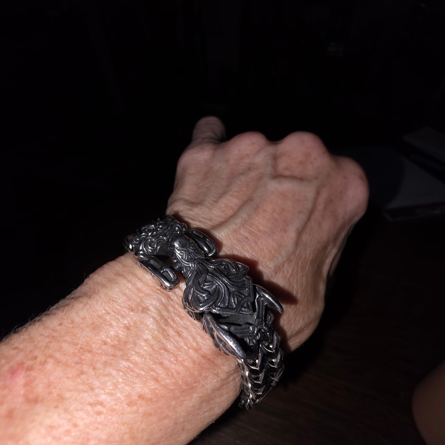 Customer photo review of Fenrir - The Great Wolf - Stainless Steel Bracelet