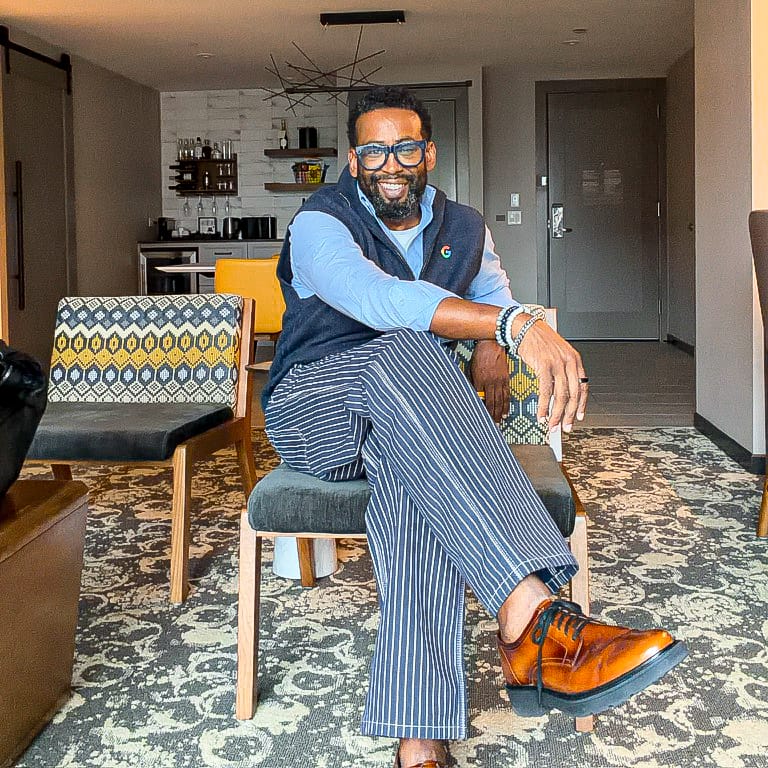 Customer photo review of Solid Color & Wabash Stripe Work Pants