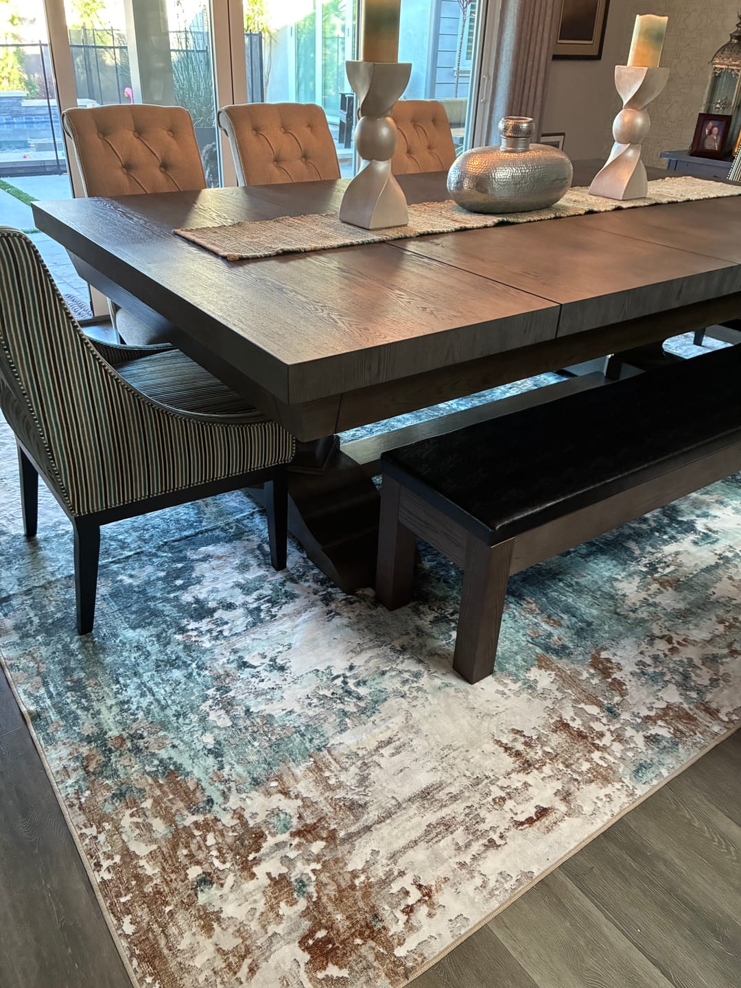 Customer photo review of Avita Washable Area Rug - Cyan