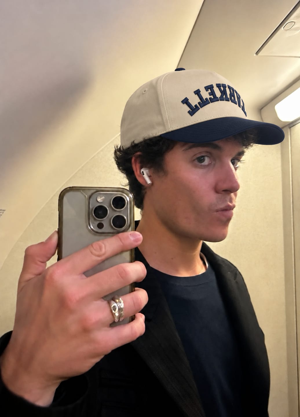 Customer photo review of Upside Down Text Snapback Hat – Custom Embroidered Cap