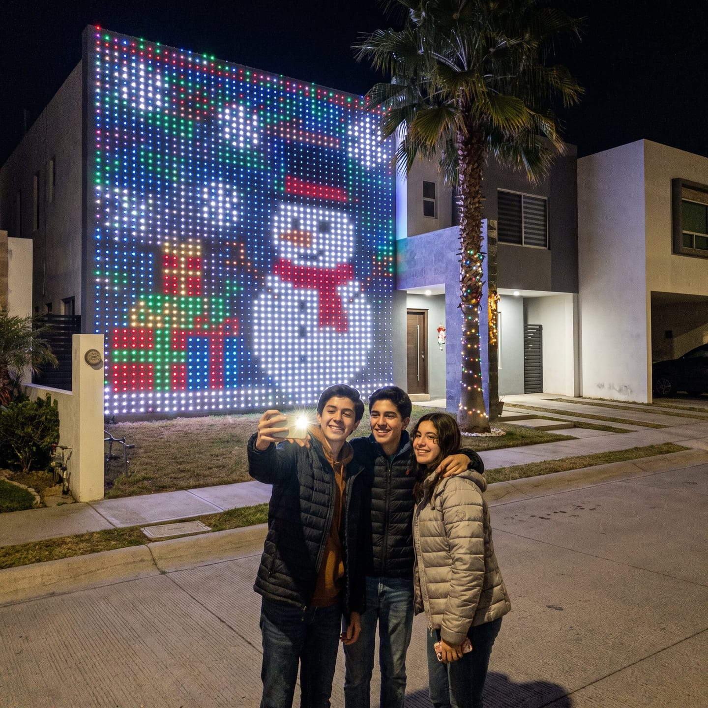 Customer photo review of Cortina de luces LED inteligente · fachadas, balcones e interior