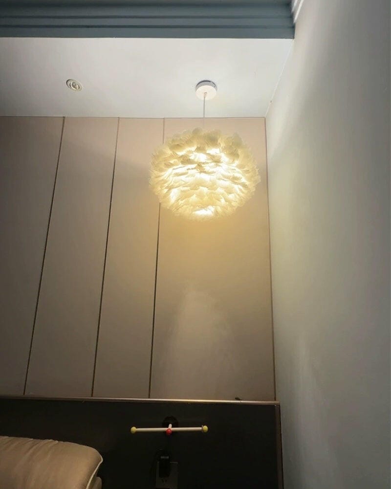 Customer photo review of Goose Feather Pendant Light, Cloud Shade, Dimmable, 40 to 80 cm