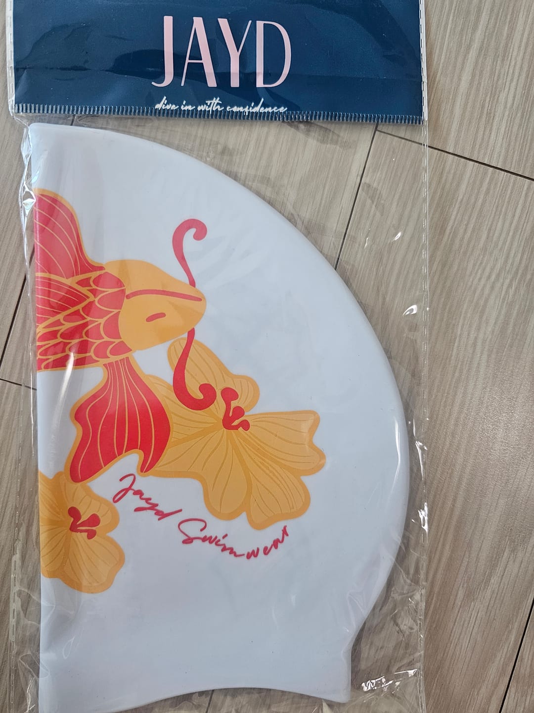 Customer photo review of JAYD Swim Cap - Lucky Koi