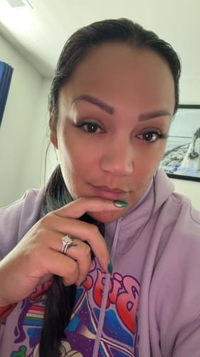 Customer photo review of Flared Glue-Free Cluster Lashes