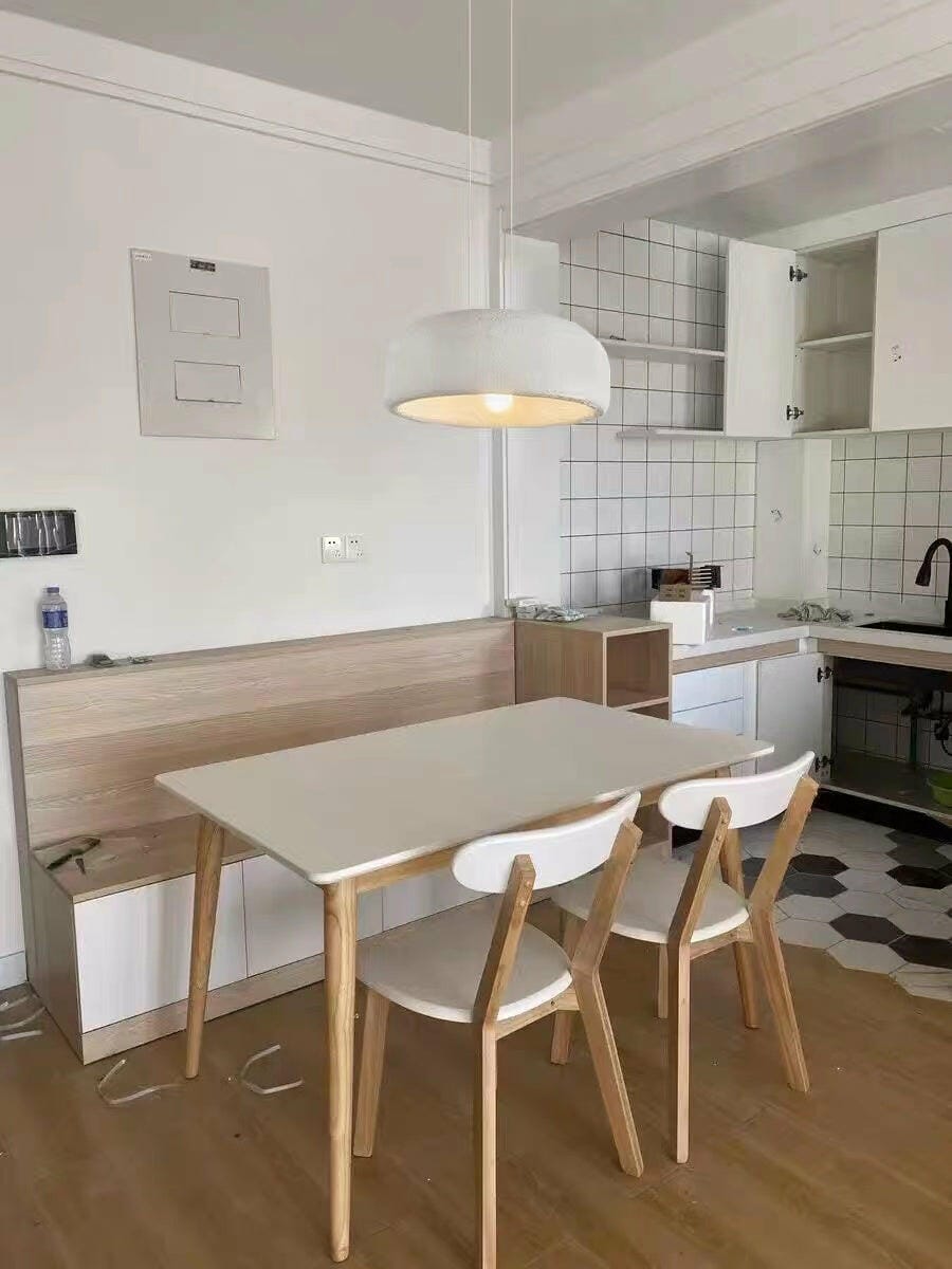 Customer photo review of Modern Pendant Light, White Polystyrene Shade, 40 cm, Adjustable