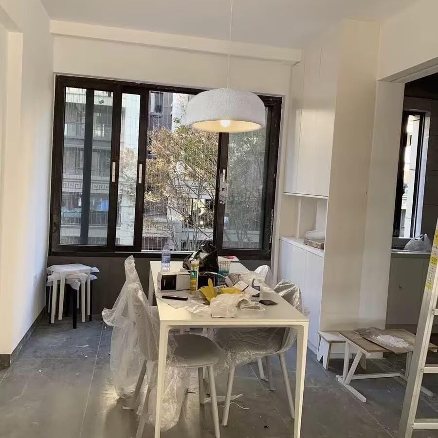 Customer photo review of Modern Pendant Light, White Polystyrene Shade, 40 cm, Adjustable