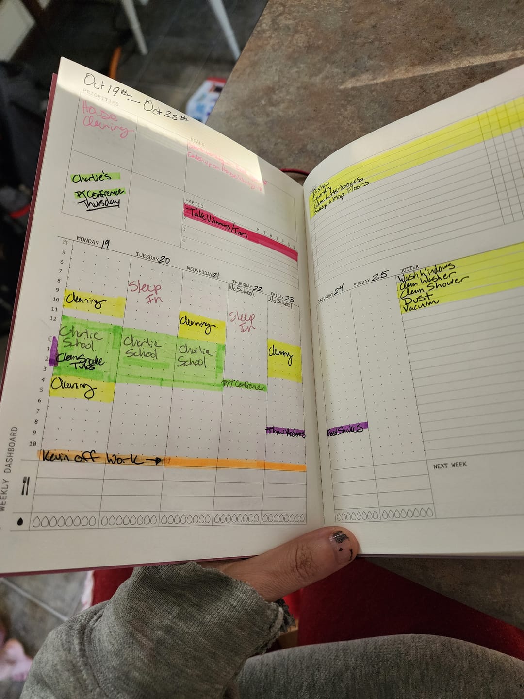 Customer photo review of Weekly Dashboard in Blush