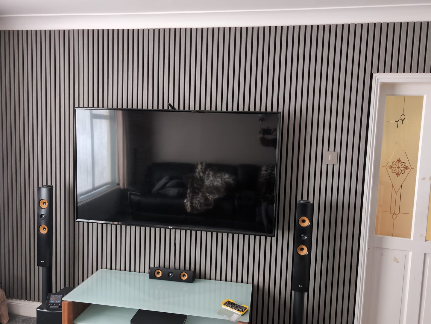 Customer photo review of Grey Oak Acoustic Wall Panel