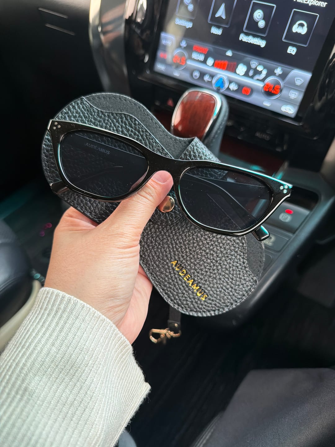 Customer photo review of Sunglasses Leather Bag Charm - Black
