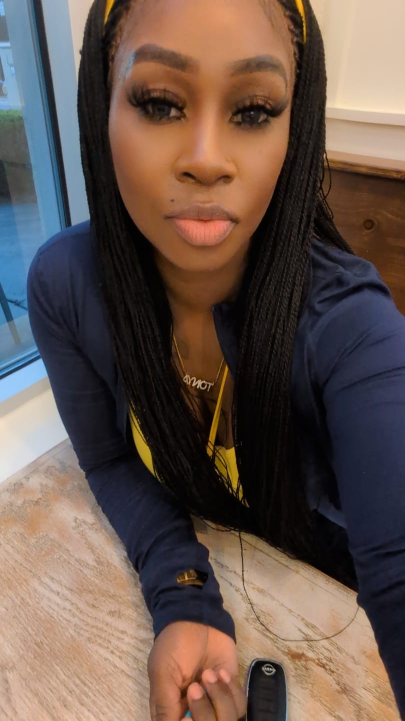 Customer photo review of Mica - Micro Senegalese Twist Pre Bleached Swiss HD Full Lace Knotless Braids Wig 799 Strands