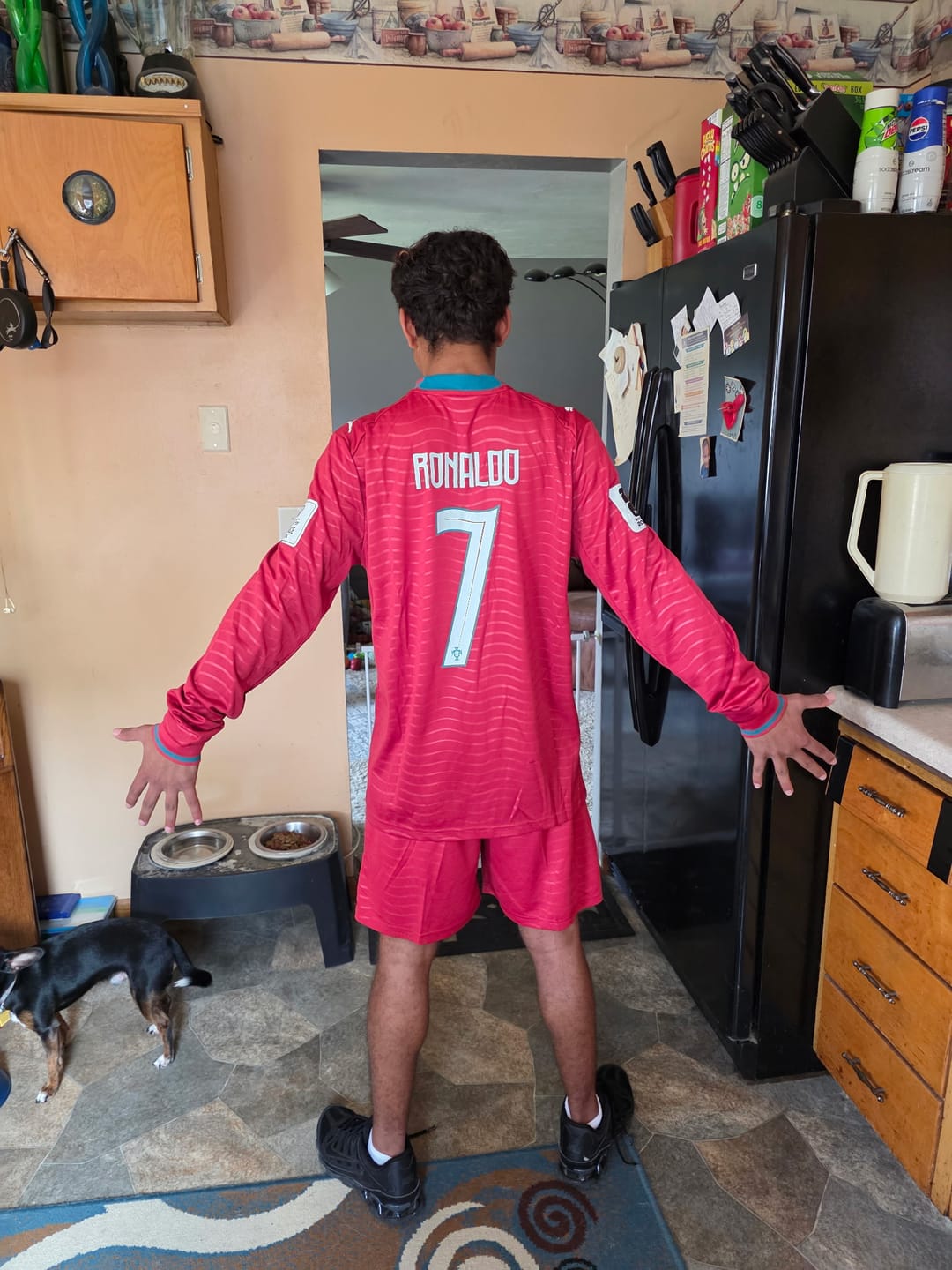 Customer photo review of Portugal National Team World Cup 2026 Cristiano Ronaldo Long Sleeve Children Home Red Football Soccer Kit Jersey