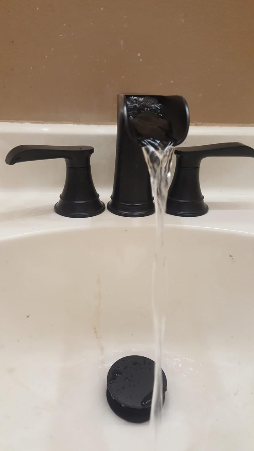Customer photo review of Farsund - 8-Inch Widespread Dual-Handle Basin Faucet