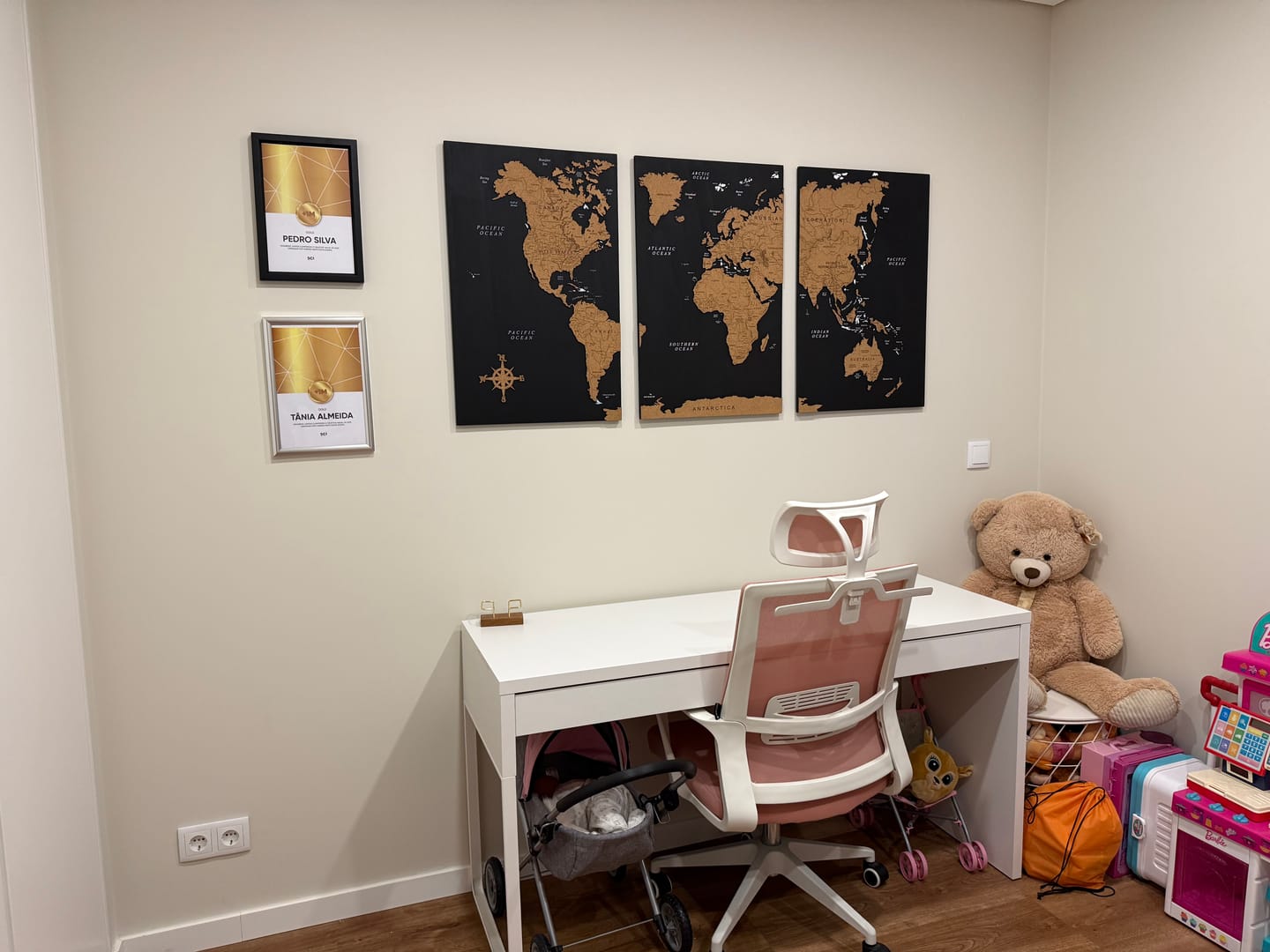 Customer photo review of Triptych World Map