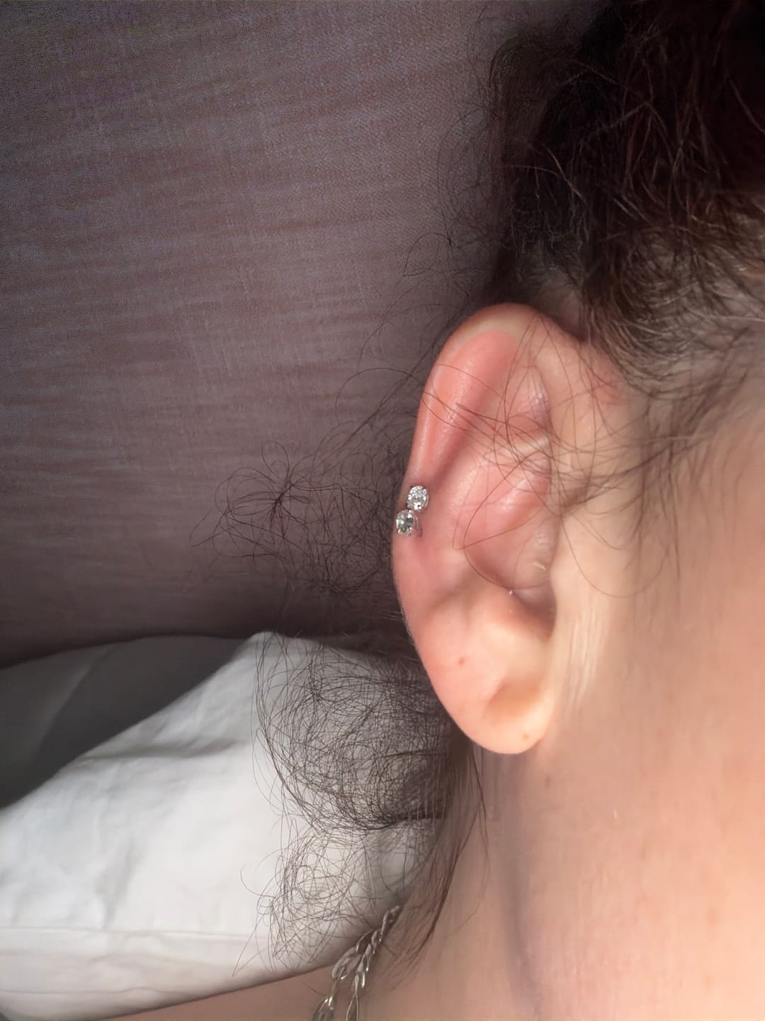 Customer photo review of World's First Lab Grown Diamond Sleep Stud Earrings