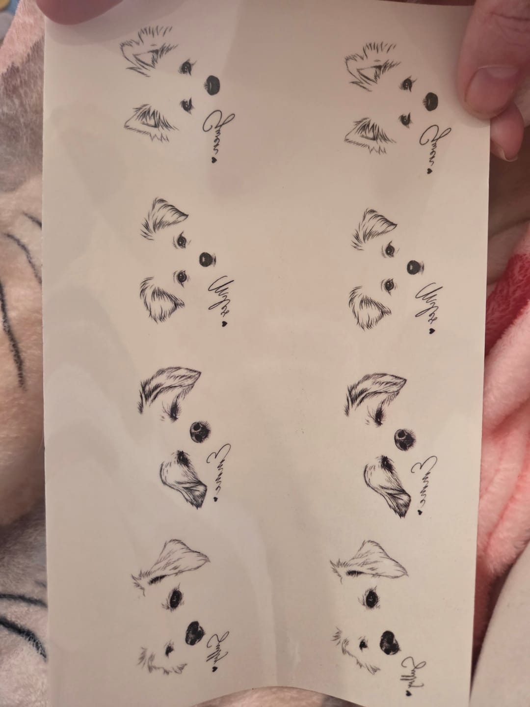 Customer photo review of Personalized Pet Tattoo - Fine Line Minimalist