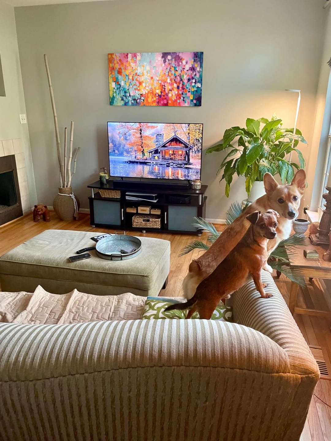 Customer photo review of Colorful Abstract Textured Painting Canvas #AW125