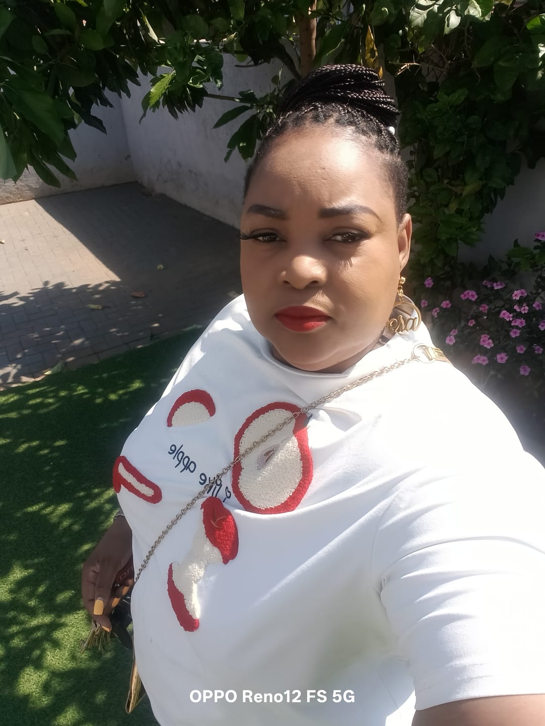 Customer photo review of Gold Muse Drop Hoops