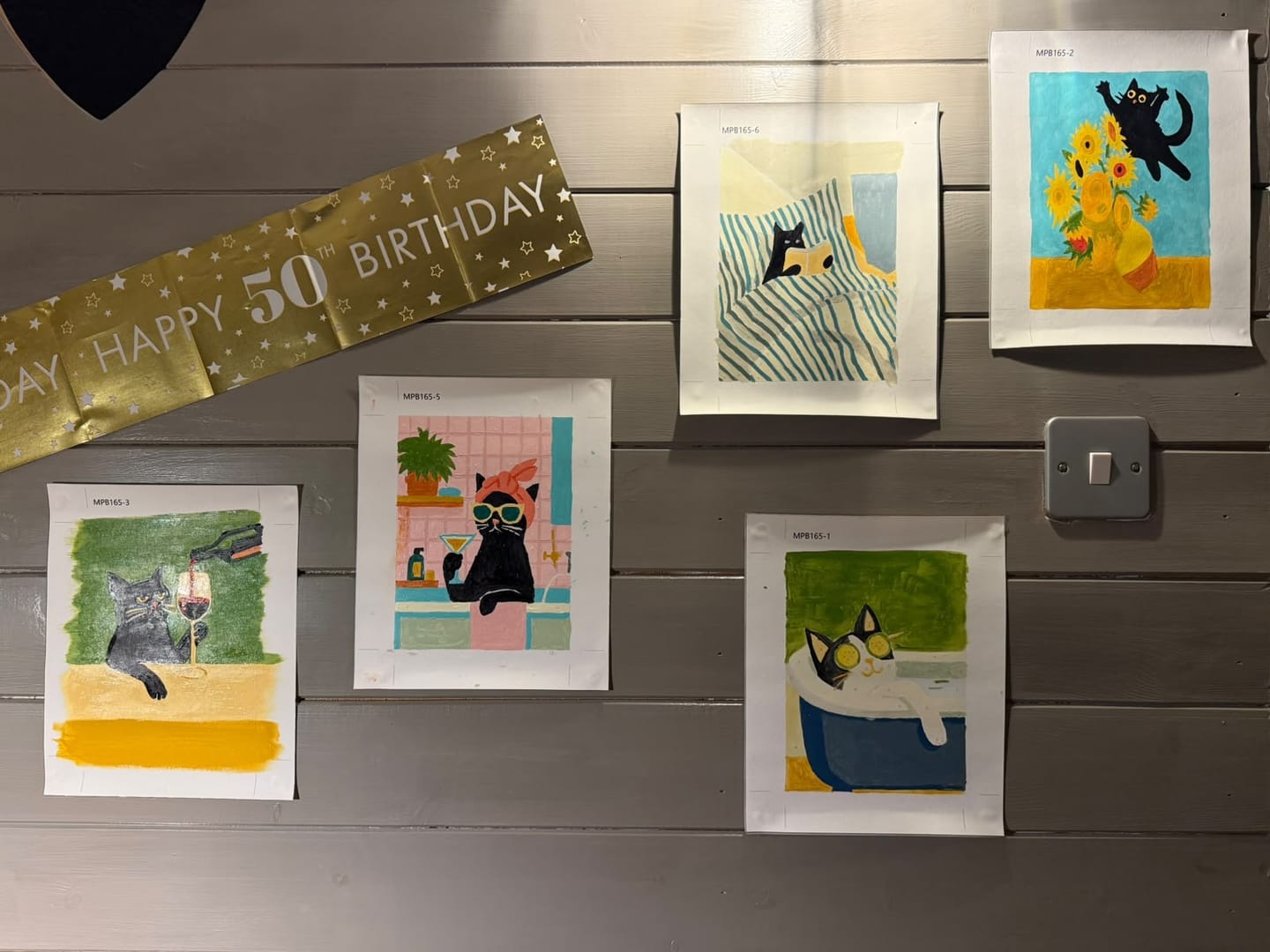 Customer photo review of 6 Mini Paintings - Crazy Cat Set