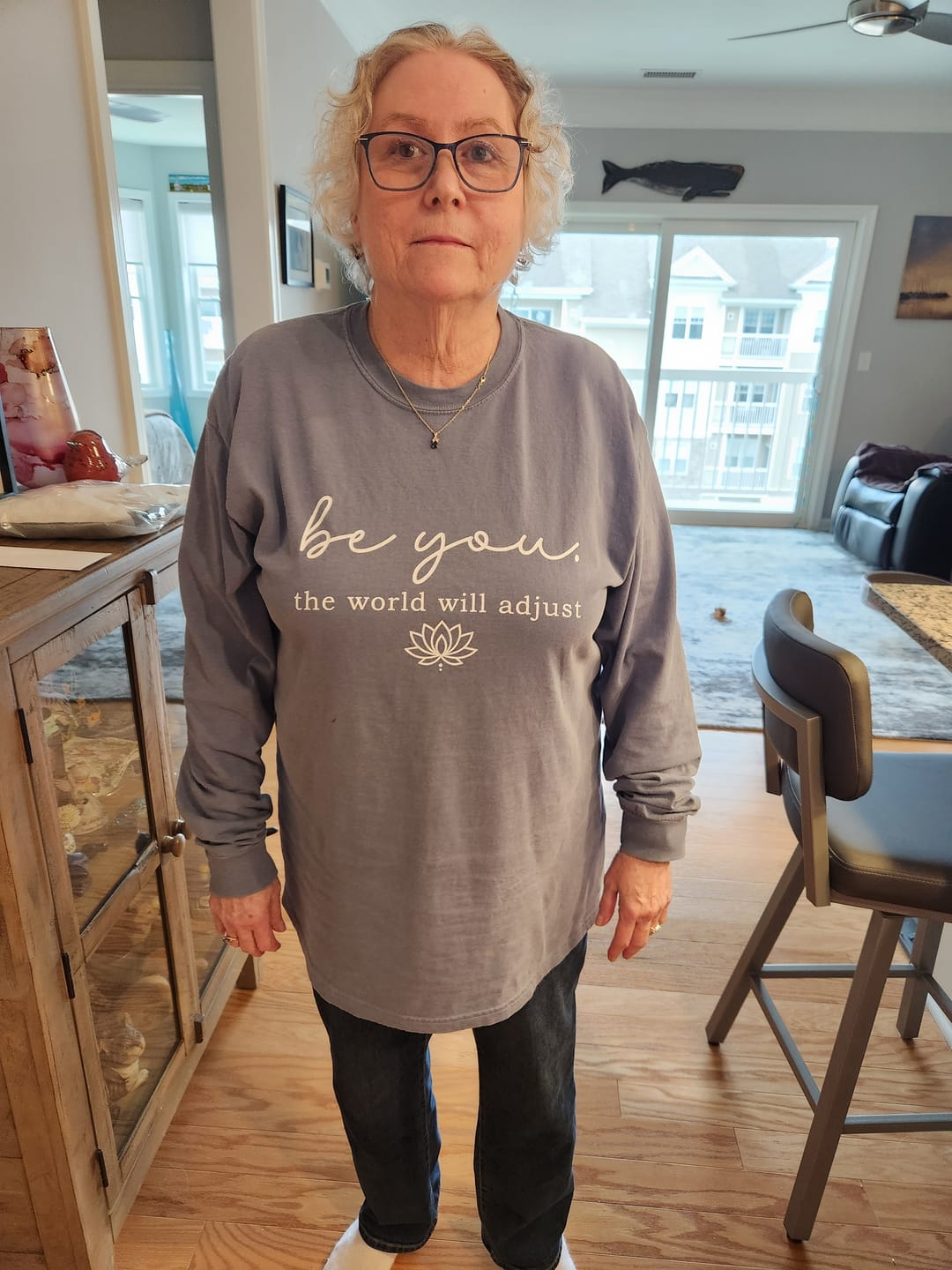 Customer photo review of Be You Lotus Long Sleeve Tee